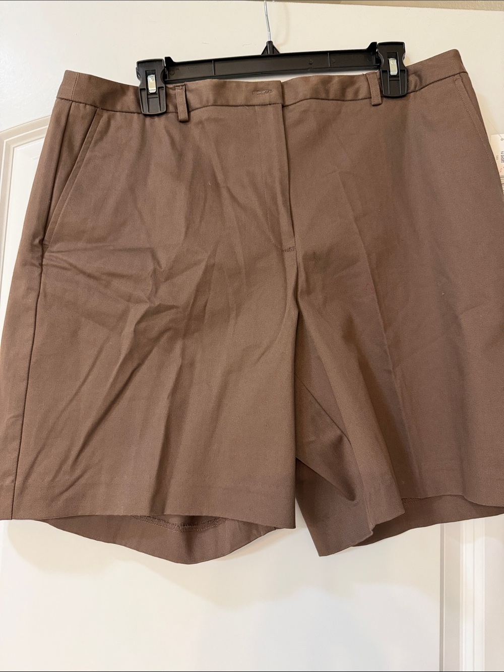 Kim Rogers Chocolate Brown Flat-Front Dress Shorts